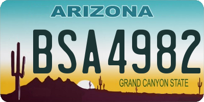 AZ license plate BSA4982