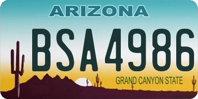 AZ license plate BSA4986