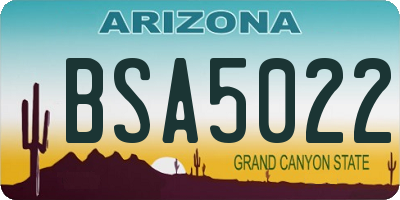 AZ license plate BSA5022
