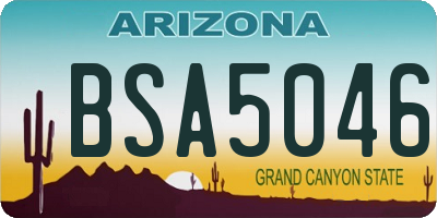 AZ license plate BSA5046