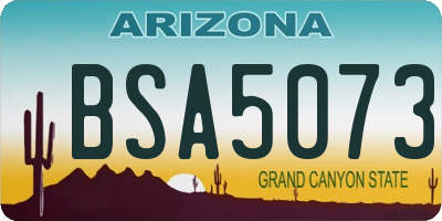 AZ license plate BSA5073