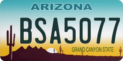 AZ license plate BSA5077