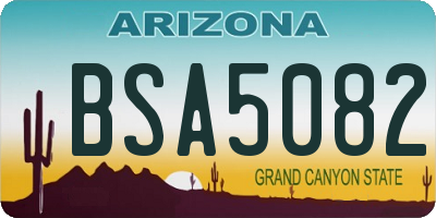 AZ license plate BSA5082