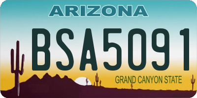 AZ license plate BSA5091