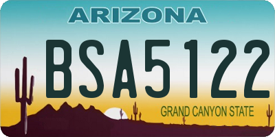 AZ license plate BSA5122