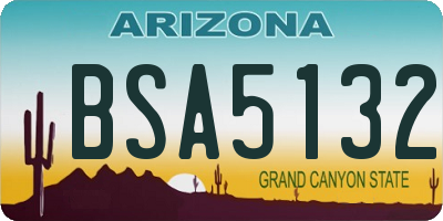 AZ license plate BSA5132