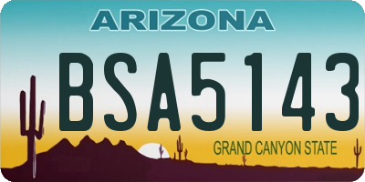 AZ license plate BSA5143