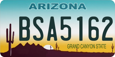 AZ license plate BSA5162