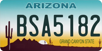 AZ license plate BSA5182