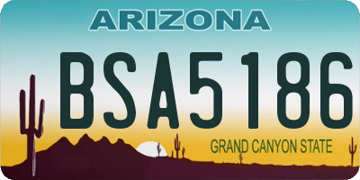 AZ license plate BSA5186