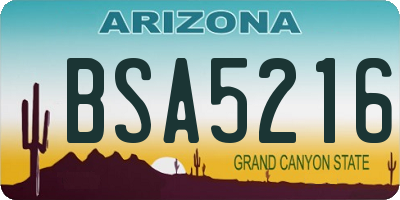 AZ license plate BSA5216