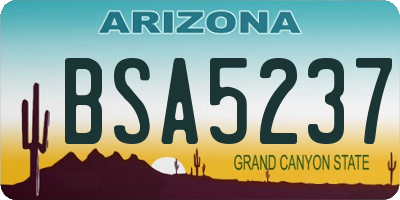 AZ license plate BSA5237
