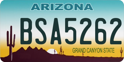 AZ license plate BSA5262