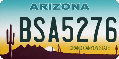 AZ license plate BSA5276