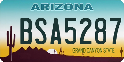 AZ license plate BSA5287