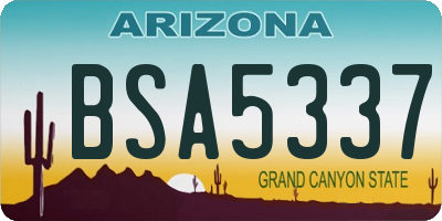 AZ license plate BSA5337