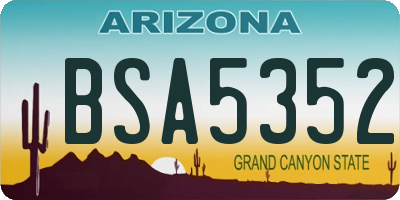 AZ license plate BSA5352