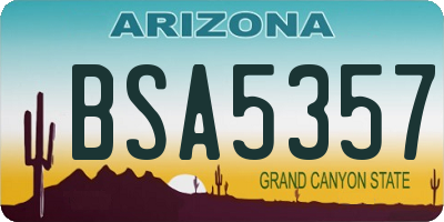 AZ license plate BSA5357