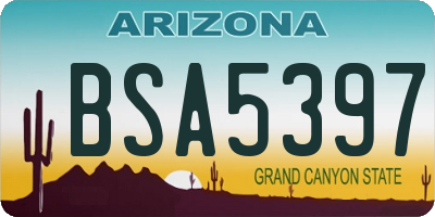 AZ license plate BSA5397