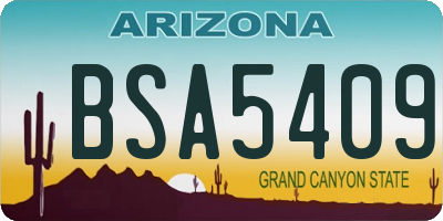 AZ license plate BSA5409
