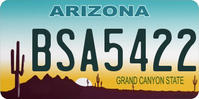 AZ license plate BSA5422