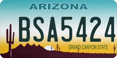 AZ license plate BSA5424