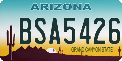 AZ license plate BSA5426