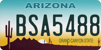 AZ license plate BSA5488