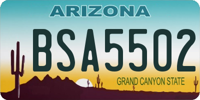 AZ license plate BSA5502