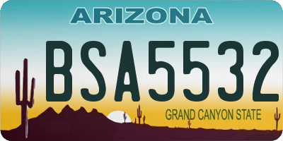AZ license plate BSA5532