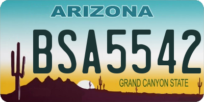 AZ license plate BSA5542