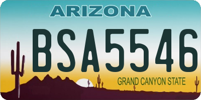 AZ license plate BSA5546