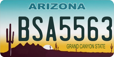 AZ license plate BSA5563