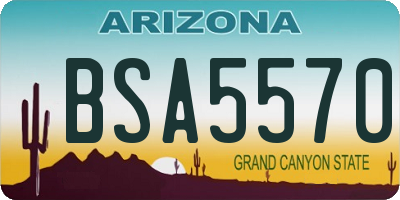 AZ license plate BSA5570