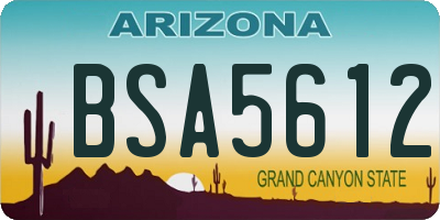 AZ license plate BSA5612