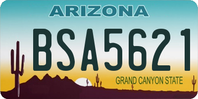 AZ license plate BSA5621