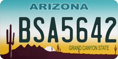 AZ license plate BSA5642