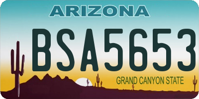 AZ license plate BSA5653