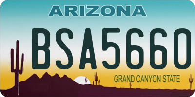 AZ license plate BSA5660