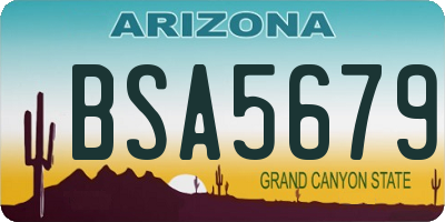 AZ license plate BSA5679