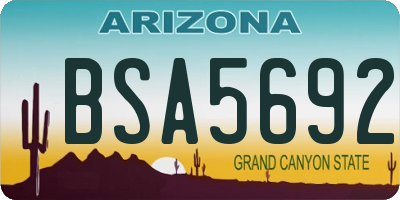 AZ license plate BSA5692