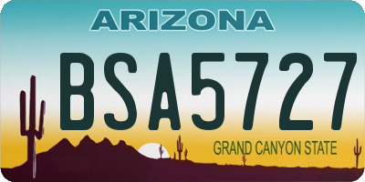 AZ license plate BSA5727