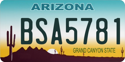 AZ license plate BSA5781