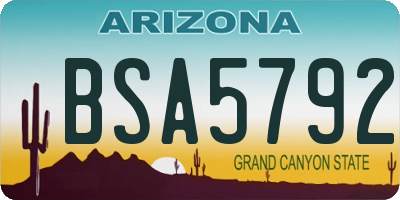 AZ license plate BSA5792