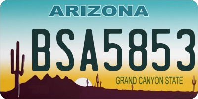 AZ license plate BSA5853