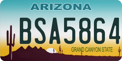 AZ license plate BSA5864