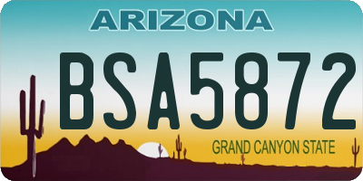 AZ license plate BSA5872