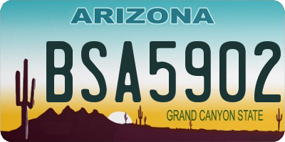 AZ license plate BSA5902