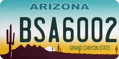 AZ license plate BSA6002