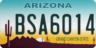 AZ license plate BSA6014